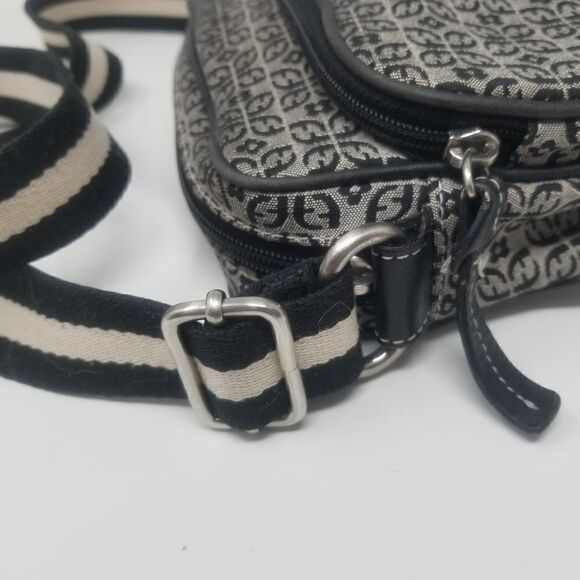 Canvas like crossbody Fossil bag. Black, Off white. - Picture 5 of 15